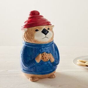 West Elm Dapper Holiday Bear Cookie Jar